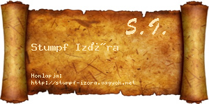 Stumpf Izóra névjegykártya